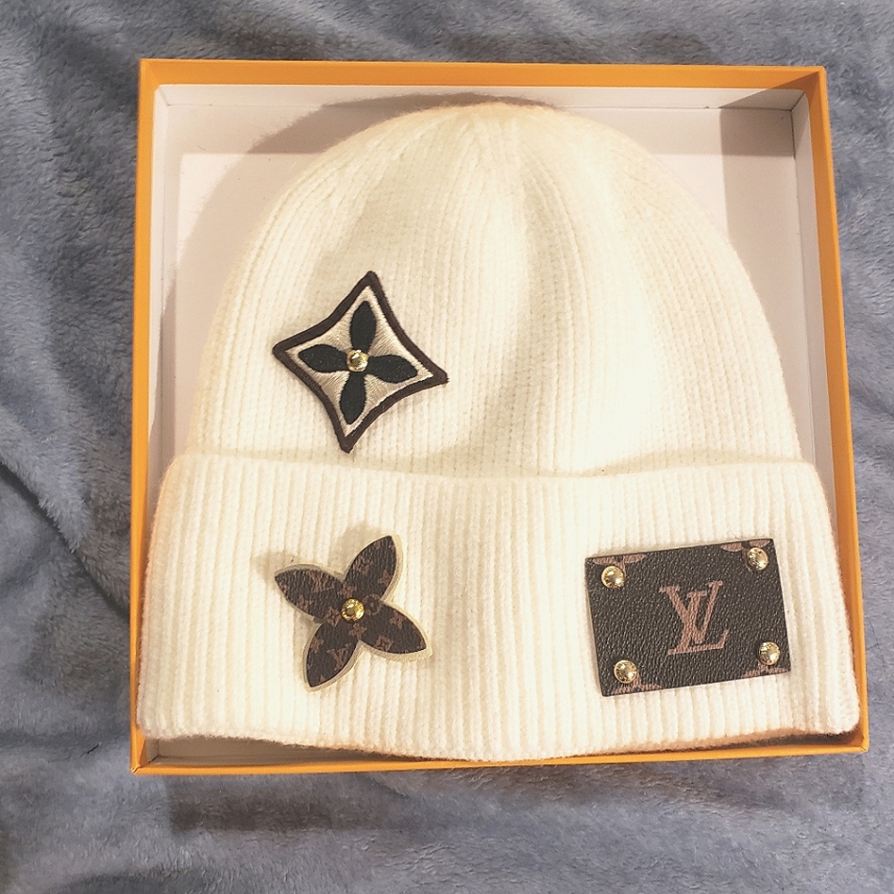 Louis Vuitton White Beanie